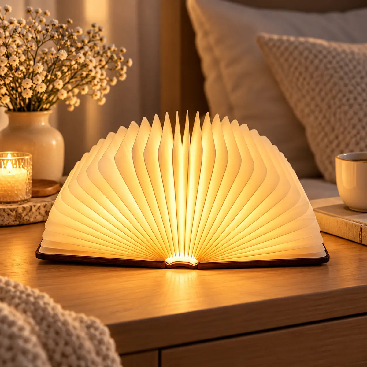 Meli Foldable Wooden Book Lamp