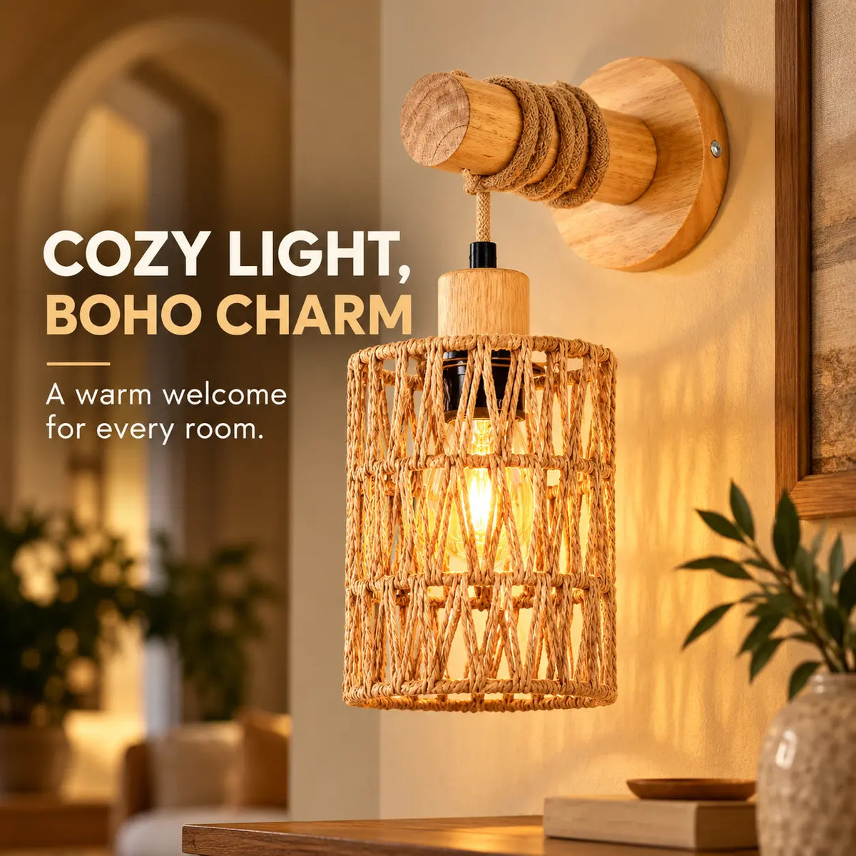 Lena Hemp Rope Wall Light