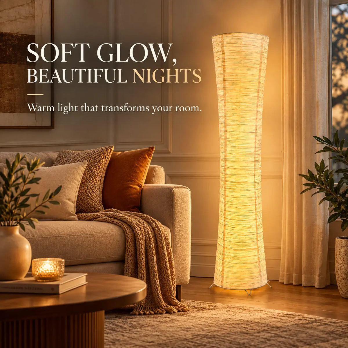 Idra Paper Column Floor Lamp