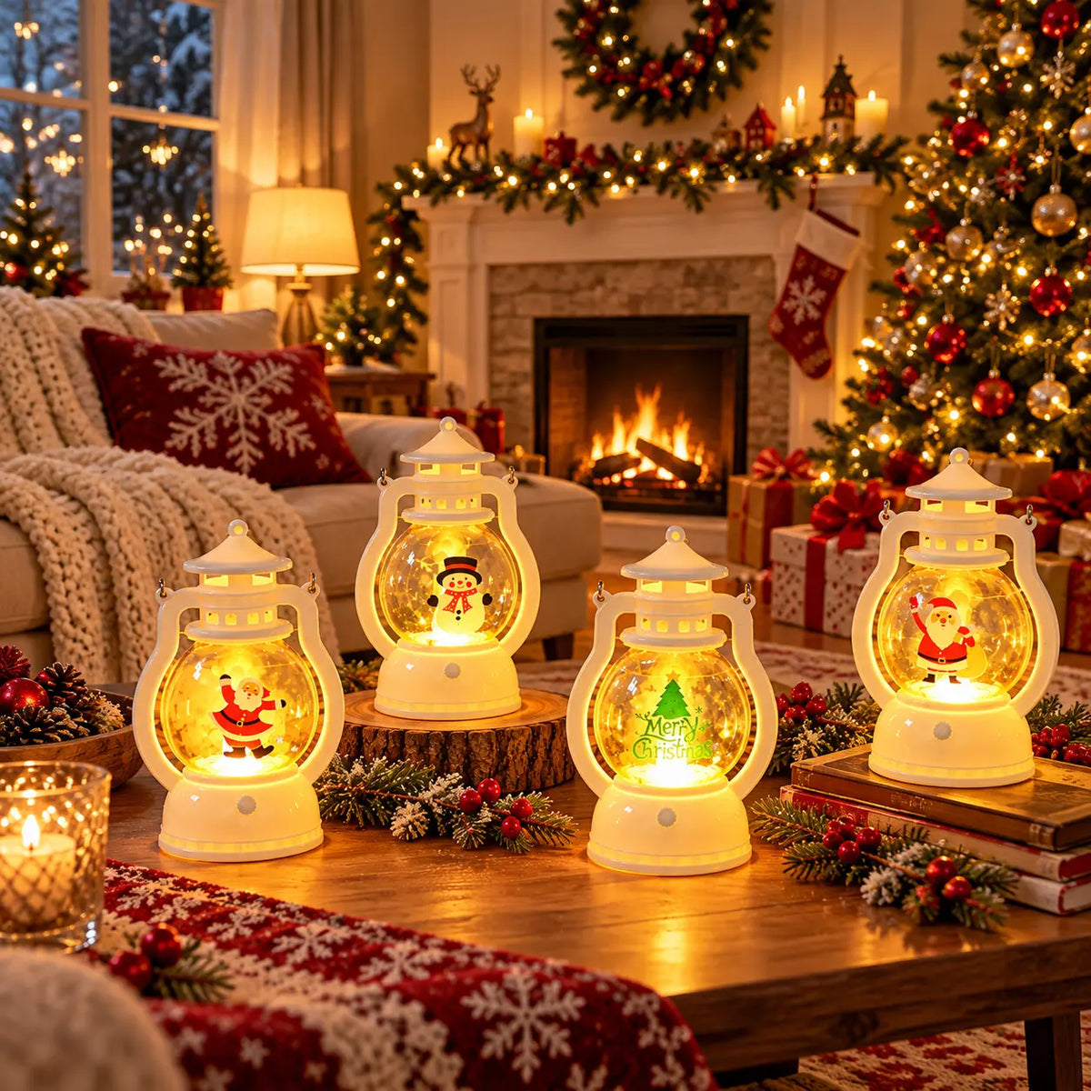 Hira Santa & Snowman Christmas Lantern