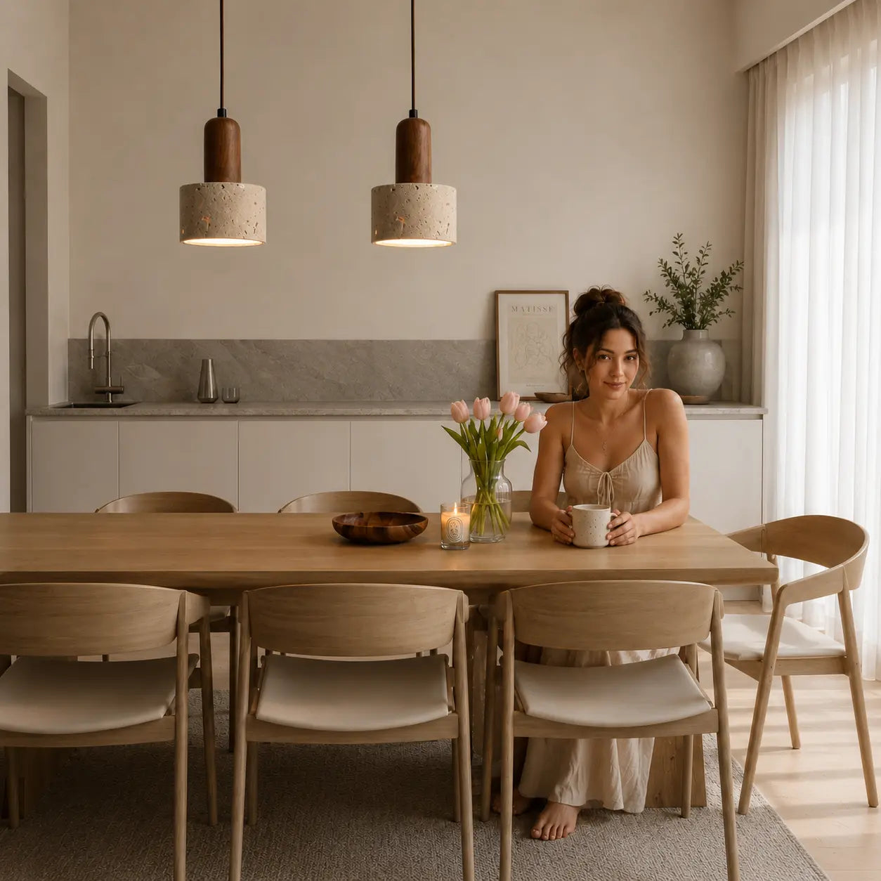 Liora Travertine Pendant Light