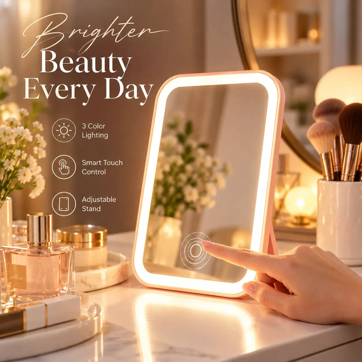 Avena Foldable Touch LED Makeup Mirror