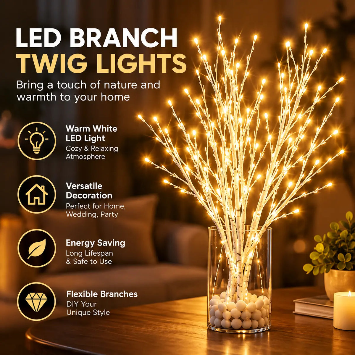 Sala White Birch Branch Light 1