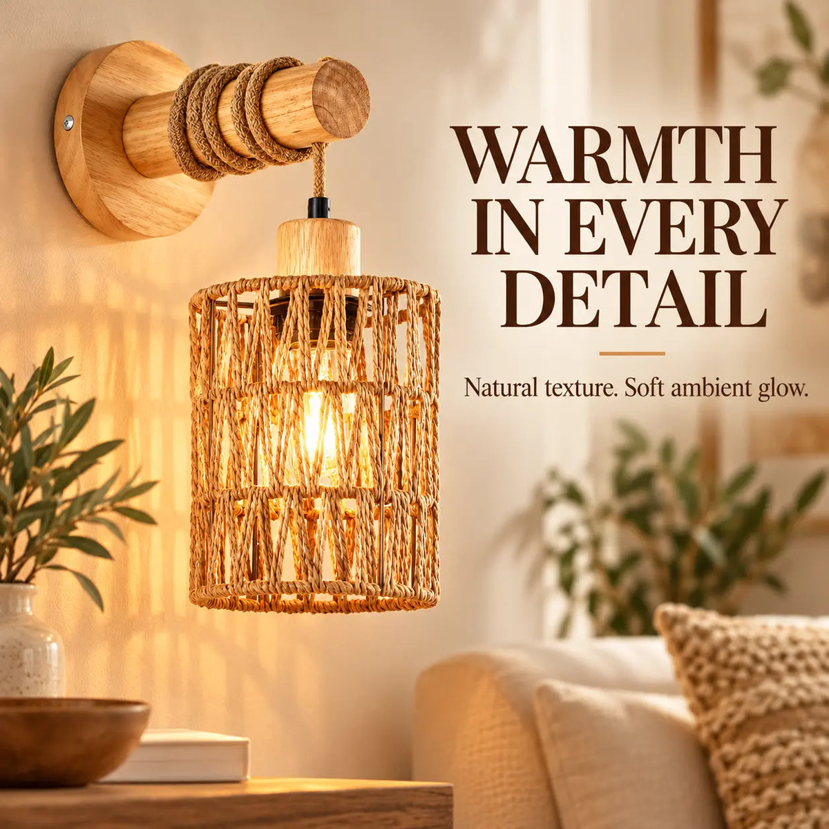 Lena Hemp Rope Wall Light