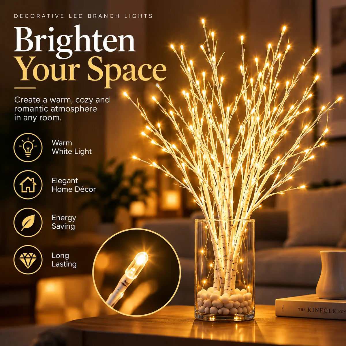 Sala White Birch Branch Light 1