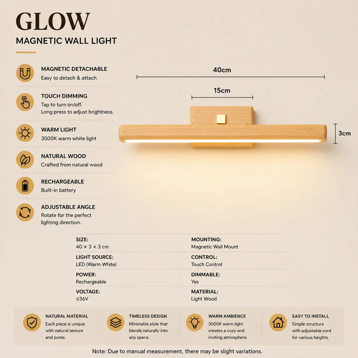 Glow Magnetic Wall Light