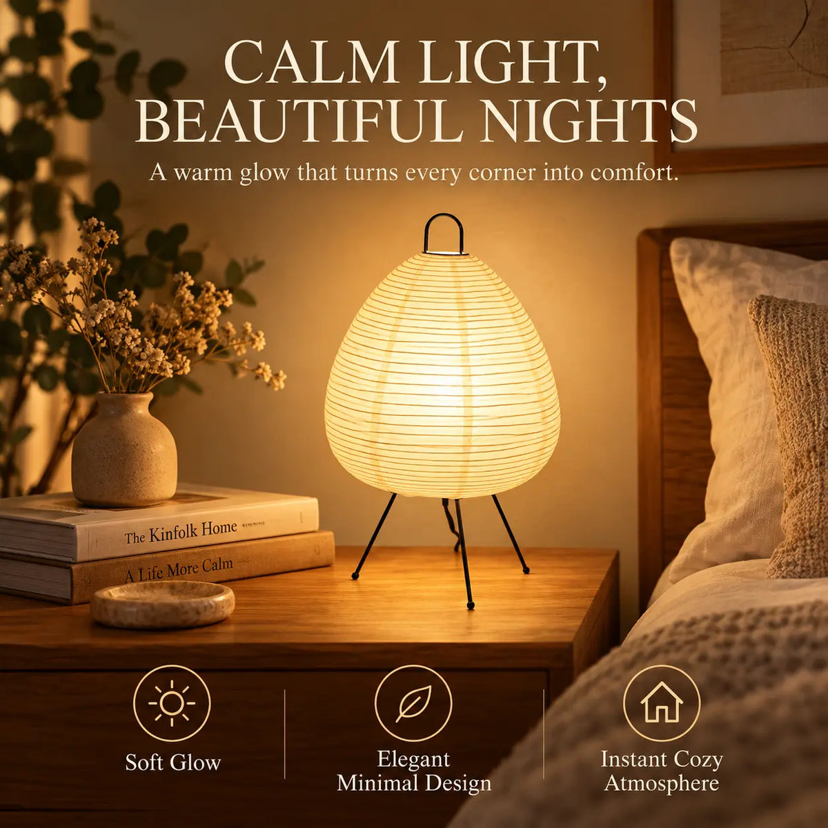 Elva Tripod Paper Lantern Table Lamp