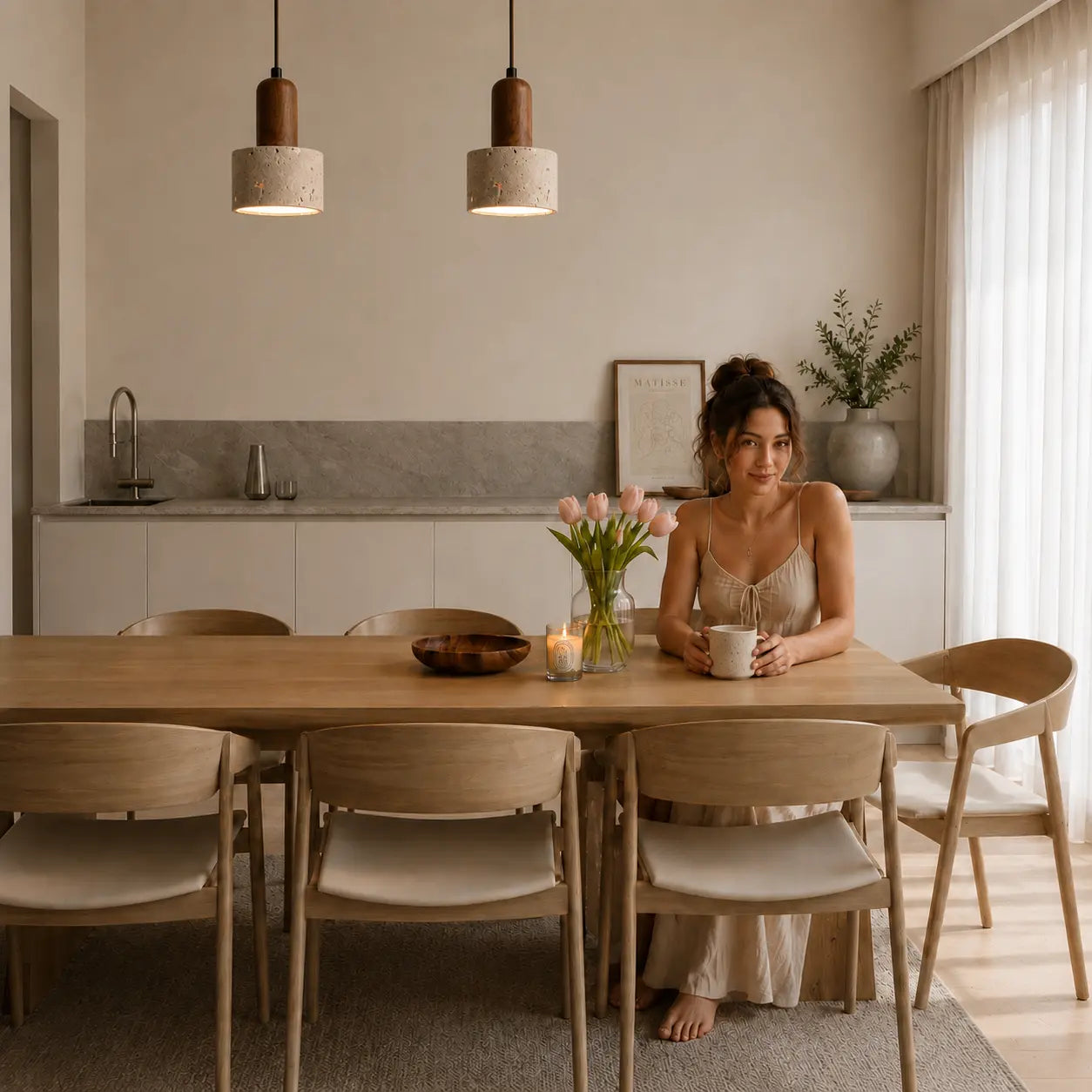 Liora Travertine Pendant Light