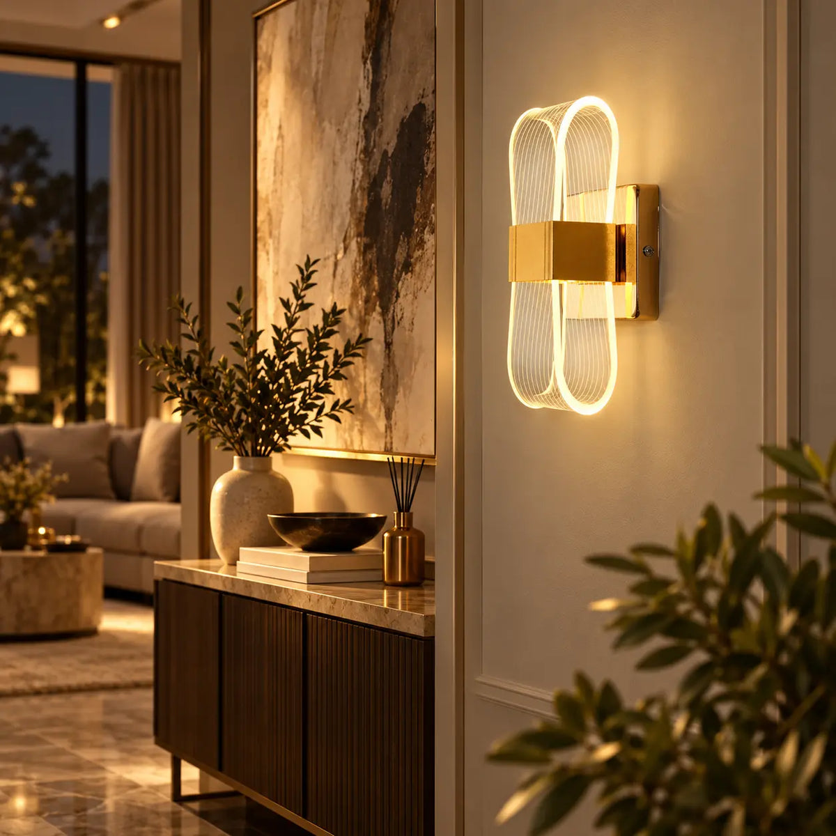 Lira Gold Ring Wall Light