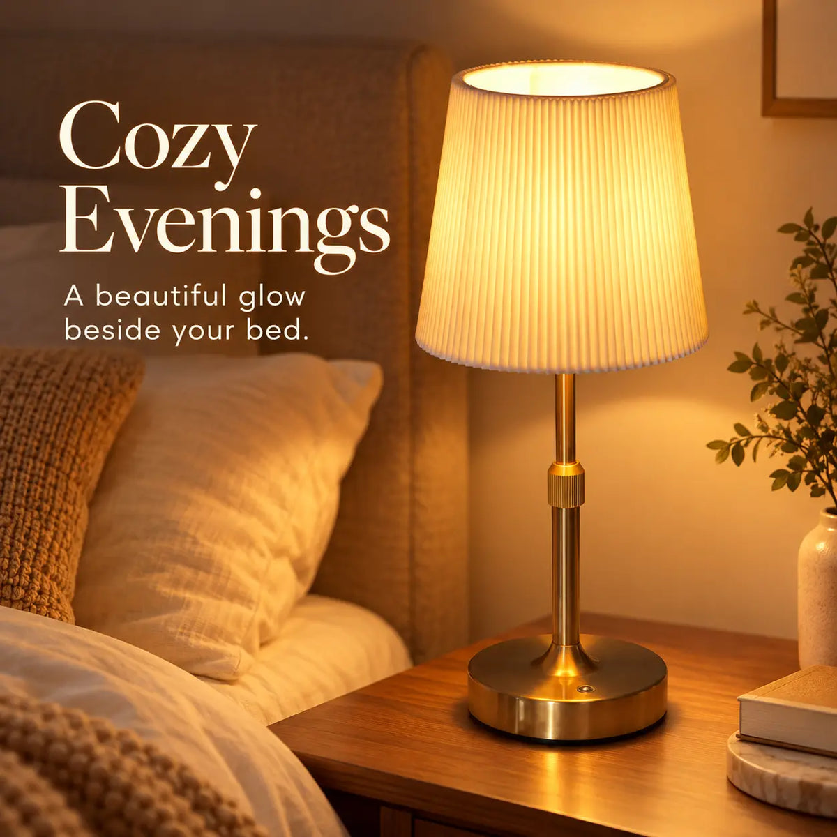Lila Pleated Cordless Table Lamp