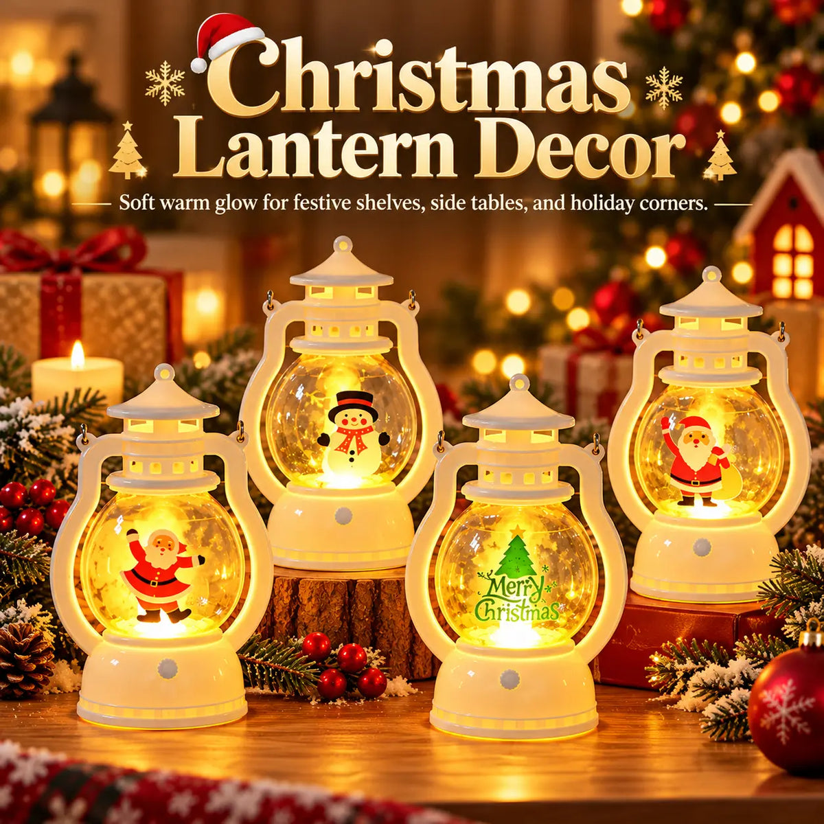 Hira Santa & Snowman Christmas Lantern