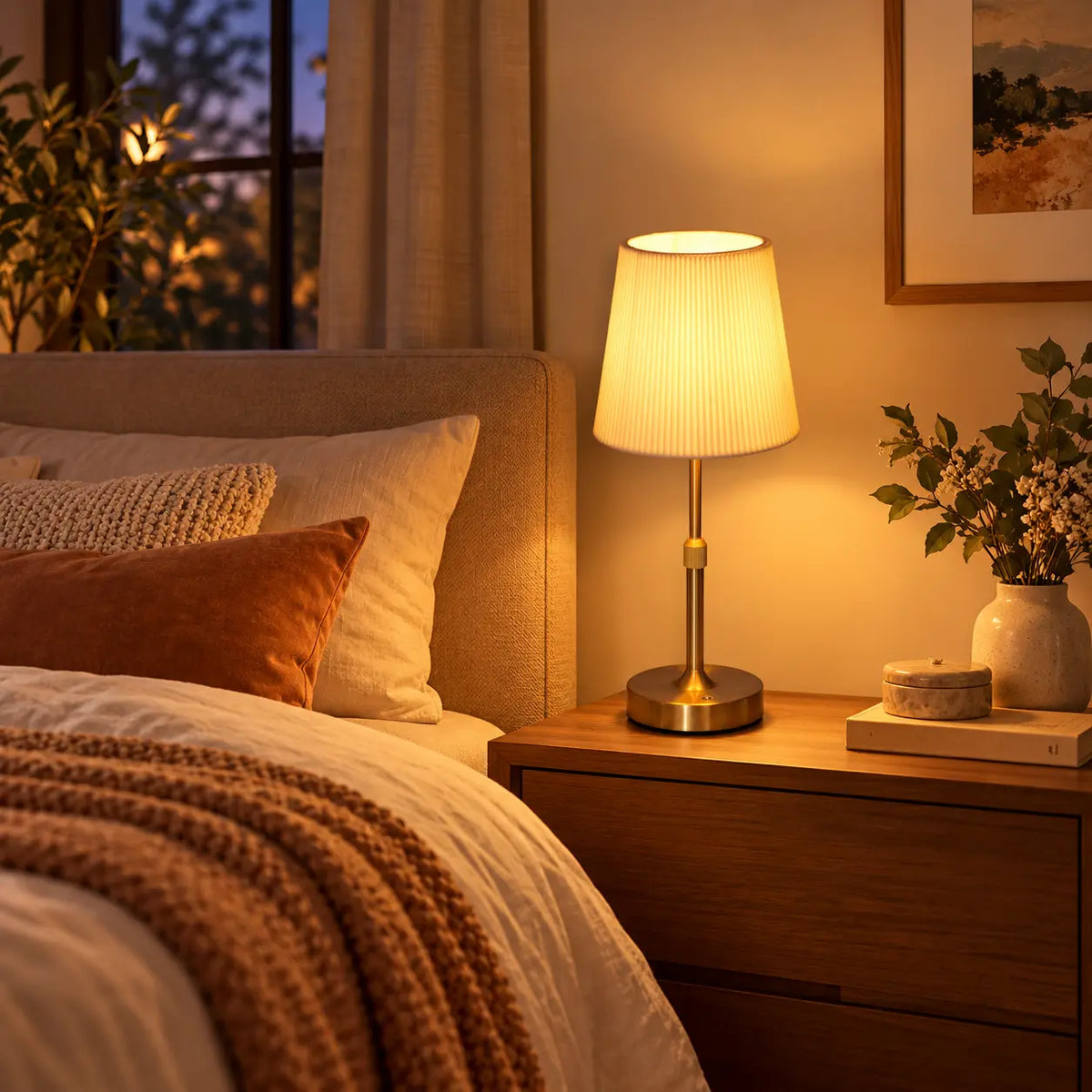 Lila Pleated Cordless Table Lamp