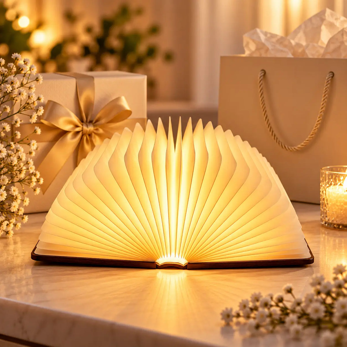 Meli Foldable Wooden Book Lamp