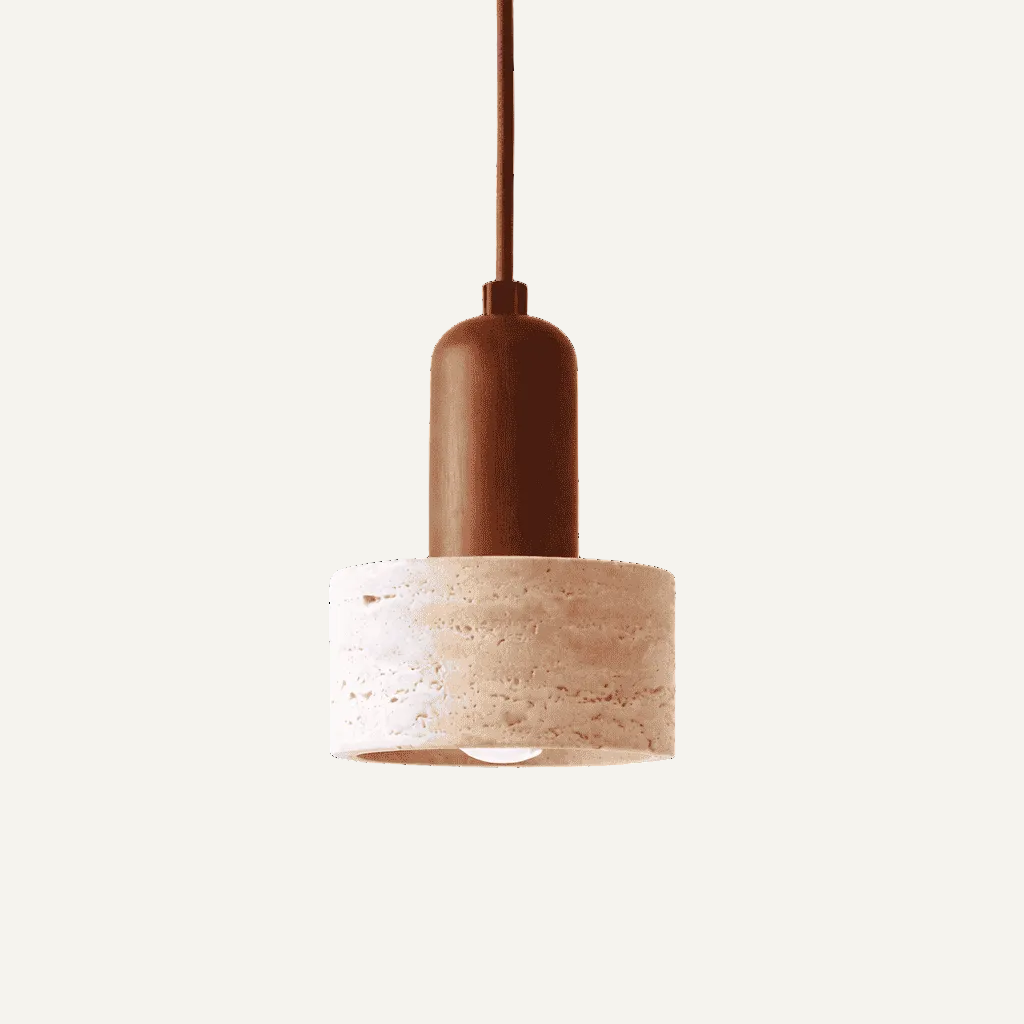 Eira Stone Pendant Light – Soft Glow for Bedside & Dining