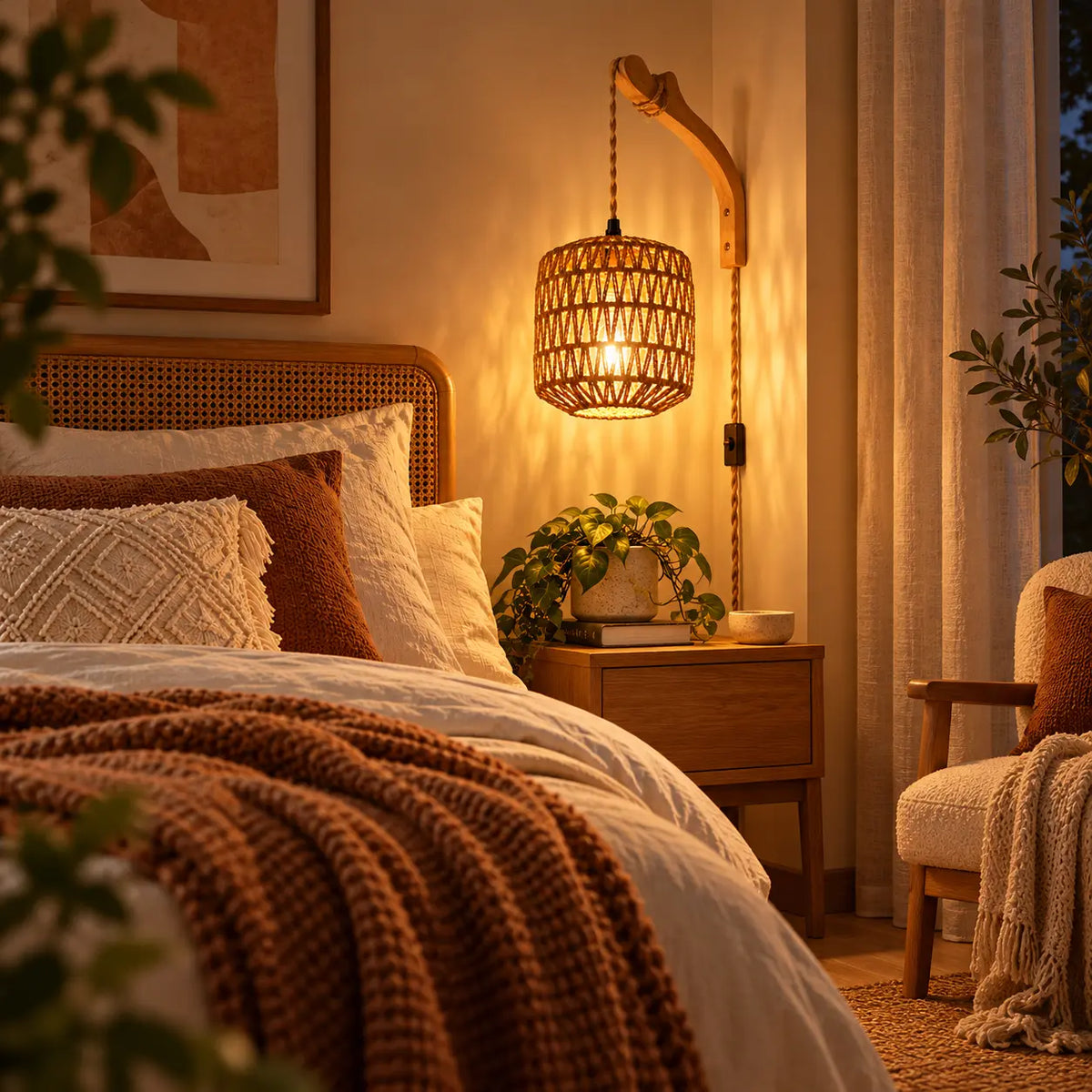 Kaia Rattan Wall Light