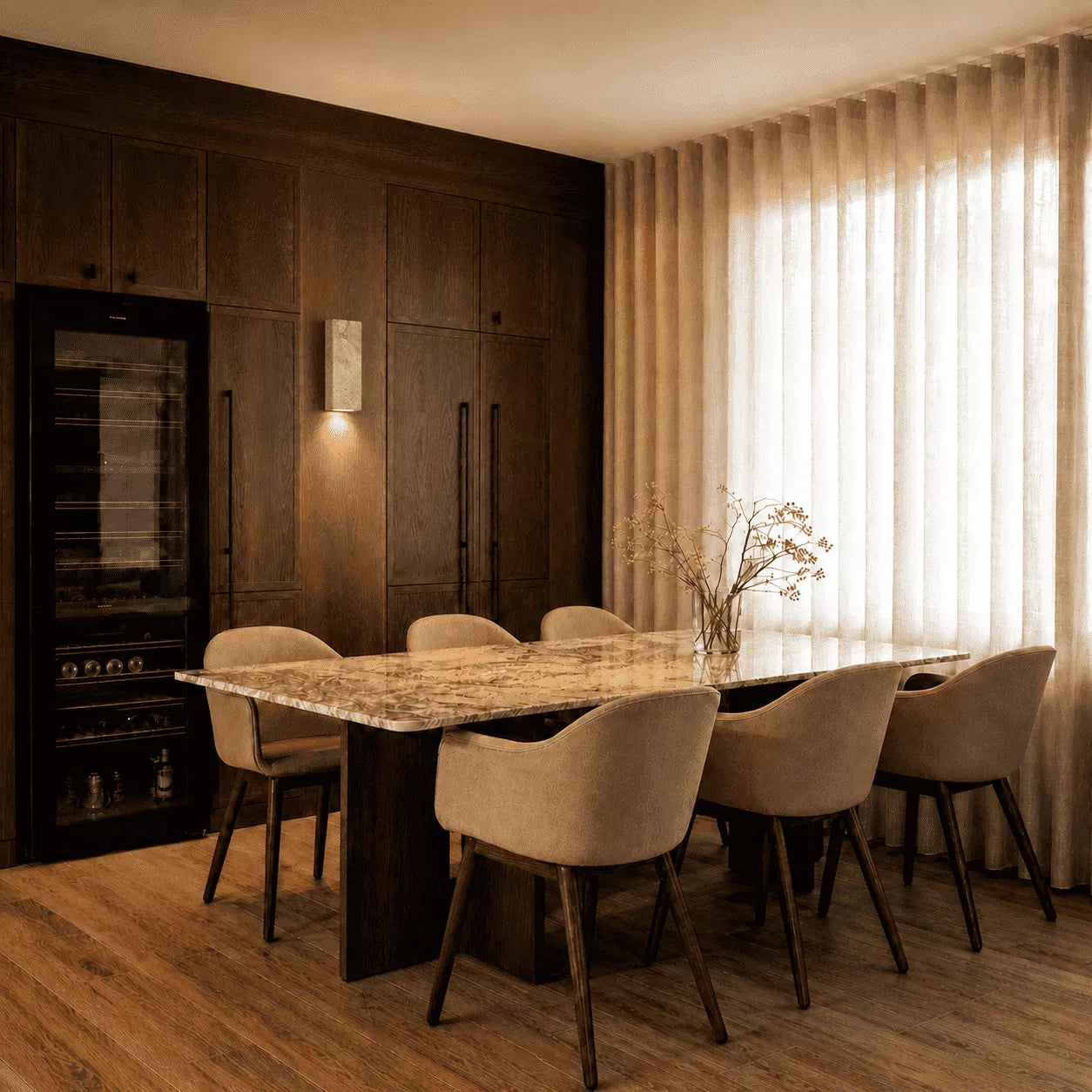 Niva Travertine Wall Light – Quiet Warmth for Bedside & Bedroom