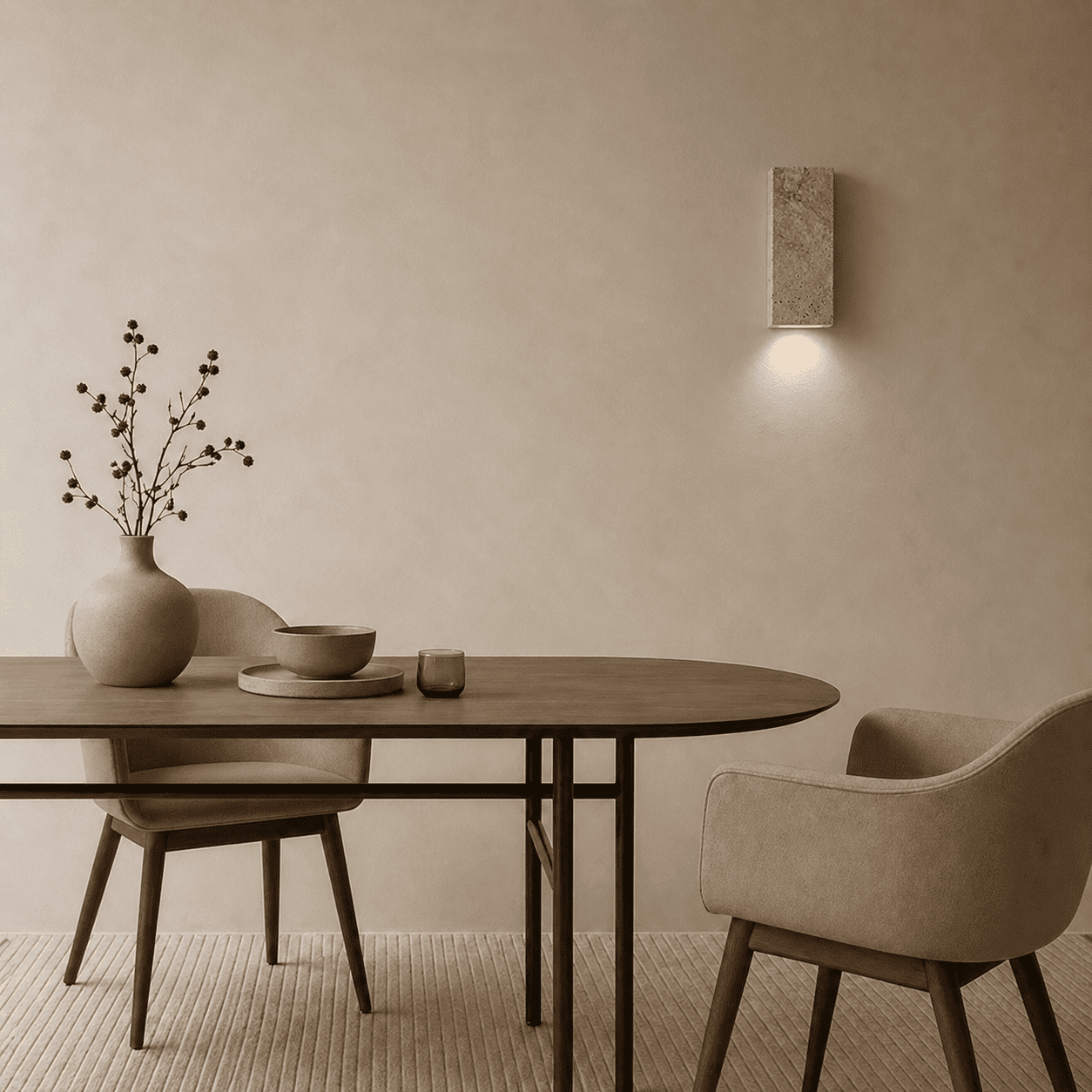 Niva Travertine Wall Light – Quiet Warmth for Bedside & Bedroom