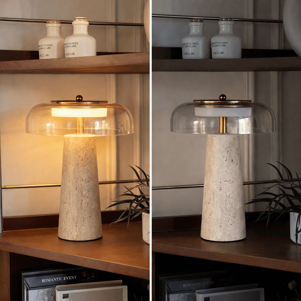 Aeris Table Light – Warm Stone Glow for Calm Spaces
