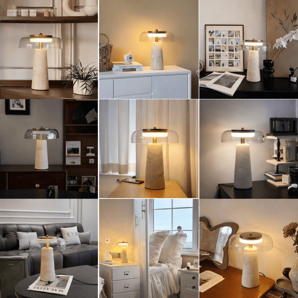 Aeris Table Light – Warm Stone Glow for Calm Spaces