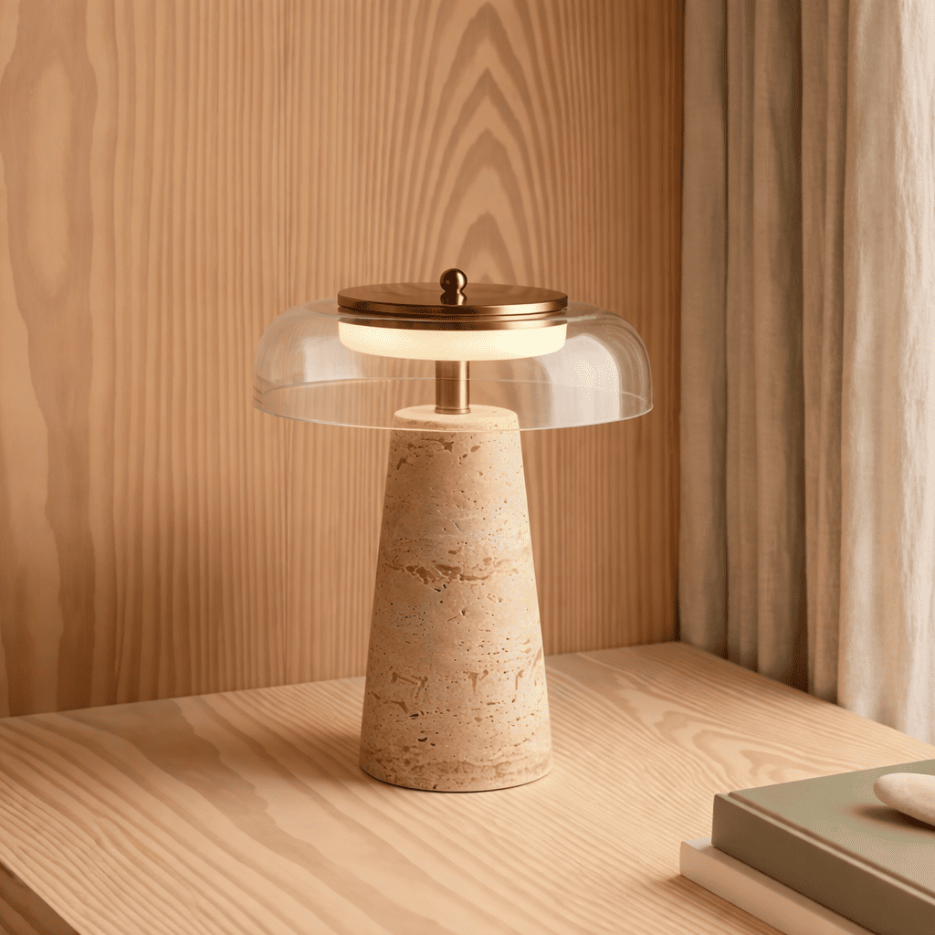 Aeris Table Light – Warm Stone Glow for Calm Spaces