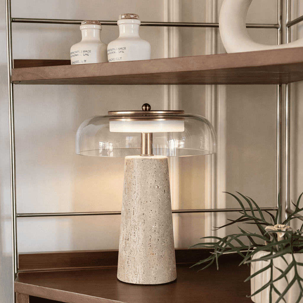 Aeris Table Light – Warm Stone Glow for Calm Spaces