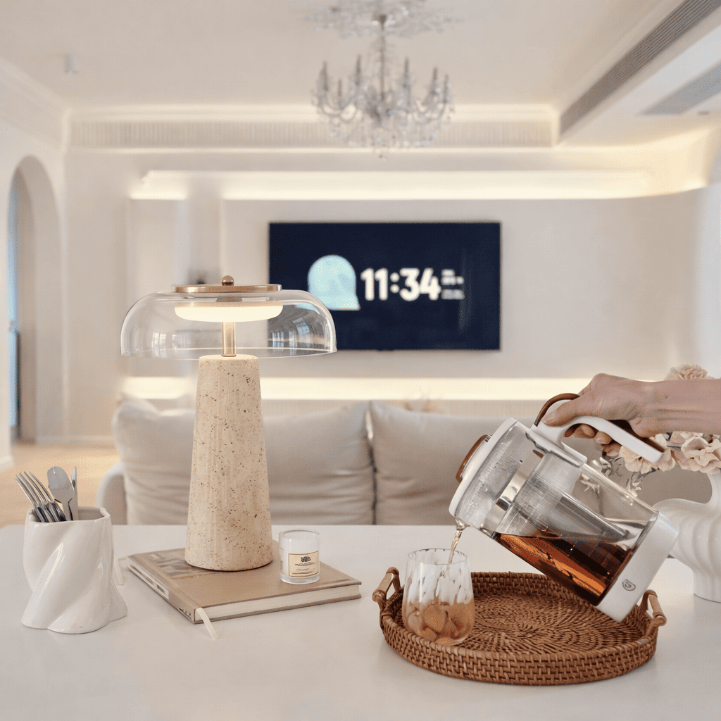 Aeris Table Light – Warm Stone Glow for Calm Spaces