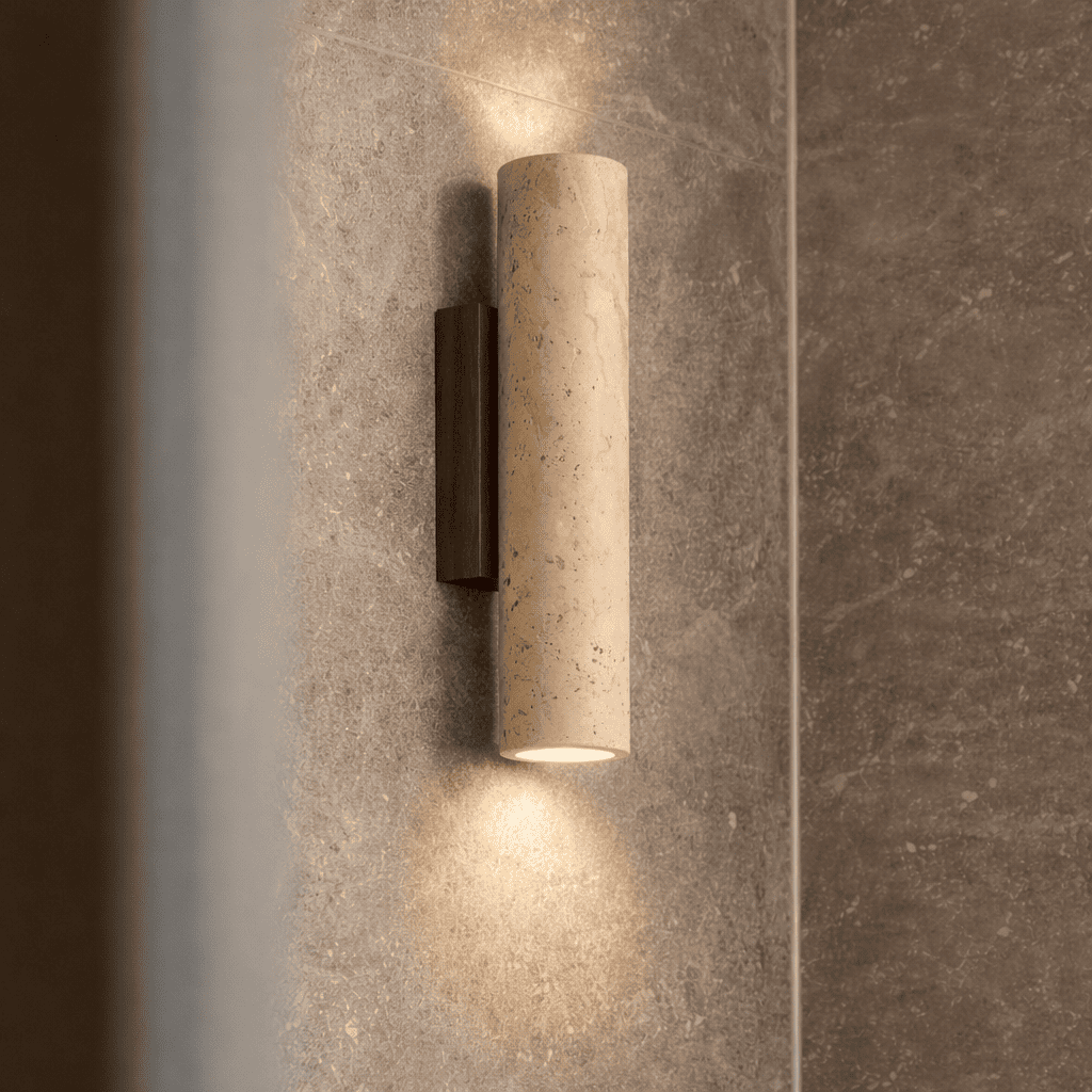 Elden Travertine Wall Light – Quiet Warmth for Bedside & Bedroom