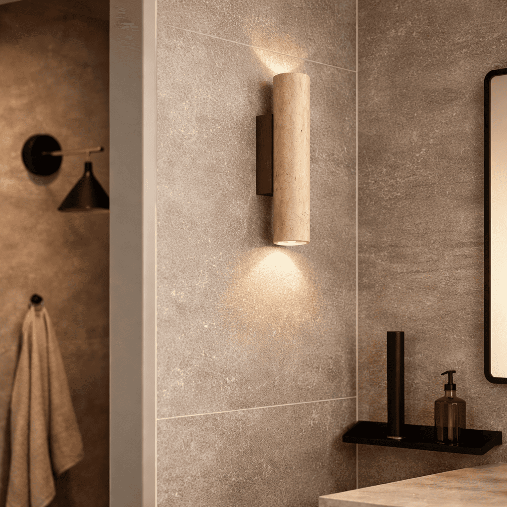 Elden Travertine Wall Light – Quiet Warmth for Bedside & Bedroom