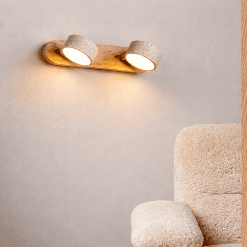 Oren Travertine Wall Light – Quiet Warmth for Calm Interior Spaces
