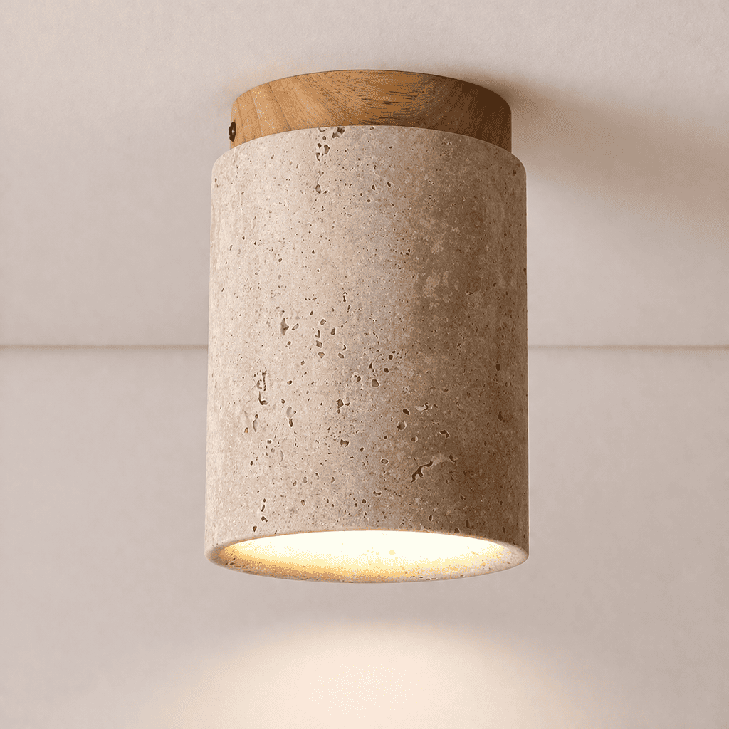 Aven Stone Wood Ceiling Light – Calm Light for Hallway & Entry