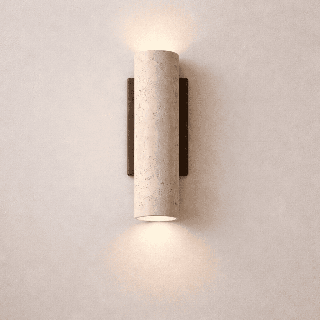Elden Travertine Wall Light – Quiet Warmth for Bedside & Bedroom