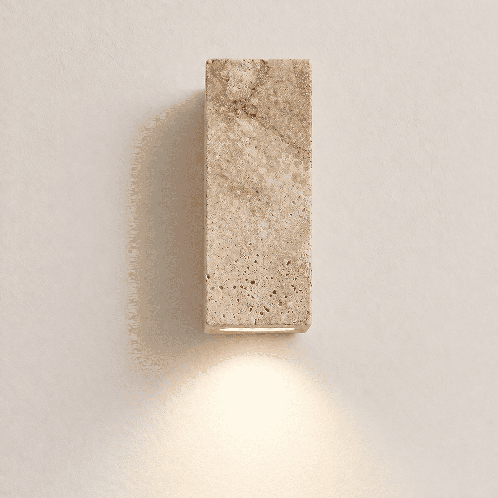 Niva Travertine Wall Light – Quiet Warmth for Bedside & Bedroom