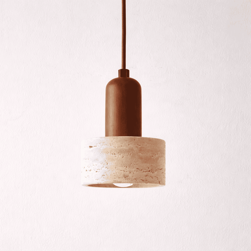 Eira Stone Pendant Light – Soft Glow for Bedside & Dining