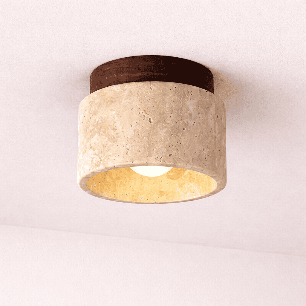 Mira Stone Wood Ceiling Light – Calm Light for Hallway & Entry