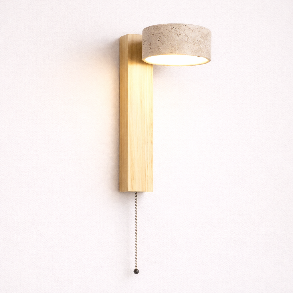 Miro Travertine Wall Light – Quiet Warmth for Bedside & Bedroom