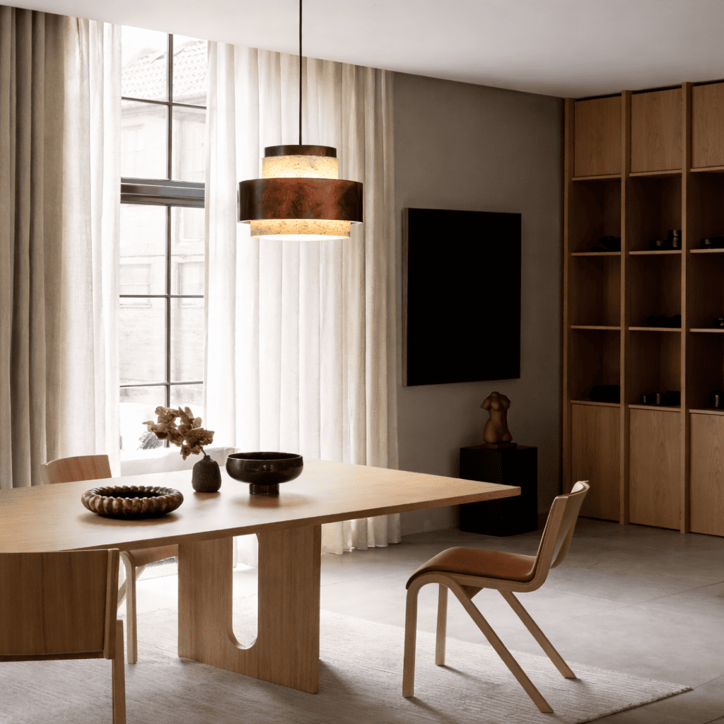 Tova Wood Pendant Light – Soft Glow for Bedside & Dining