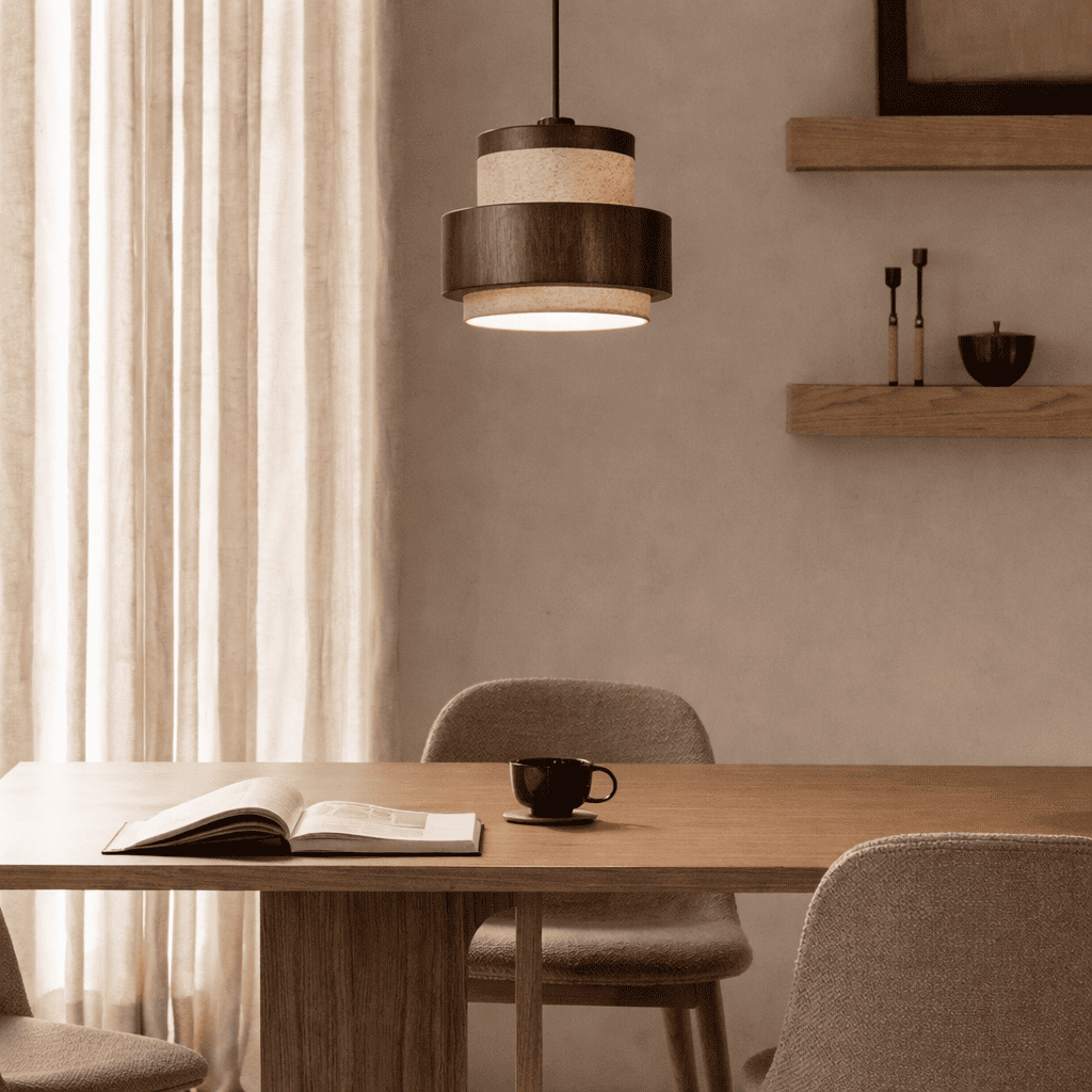 Tova Wood Pendant Light – Soft Glow for Bedside & Dining