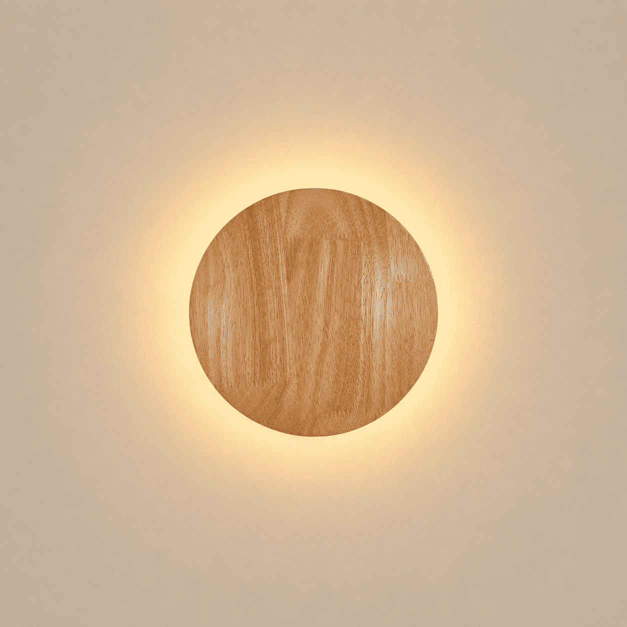 Nordic LED Wall Light Modern Original LED Circular Wooden Wall Light Personalized Bedside Bedroom Staircase Wall Hanging Light