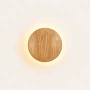 Nordic LED Wall Light Modern Original LED Circular Wooden Wall Light Personalized Bedside Bedroom Staircase Wall Hanging Light
