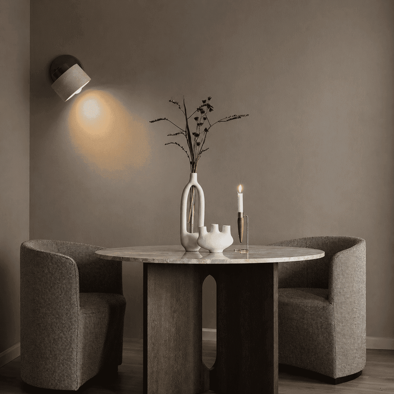 Velor Cave Stone Wall Light – Quiet Warmth for Bedside & Bedroom