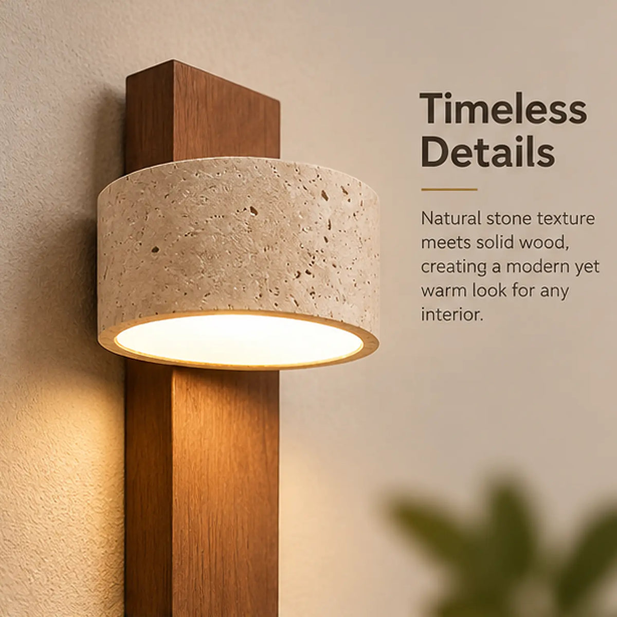 Miro Travertine-Finish Wall Light