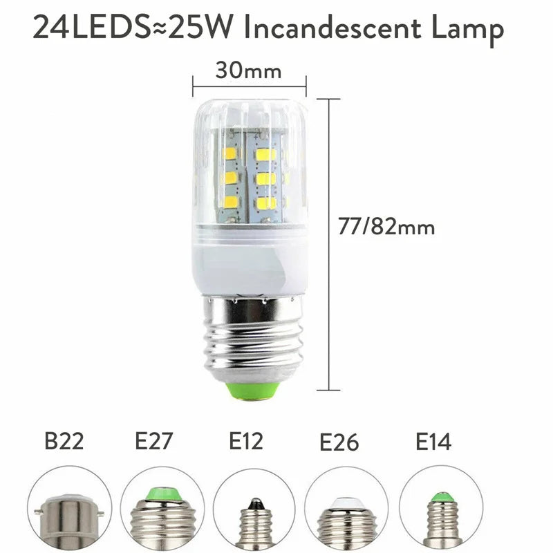 E27 E14 B22 LED Corn Light Bulbs Screw Bayonet Cap SES 7W 12W 30W 45W Ultra Bright 165LEDs Replace 150W Halogen Lamps