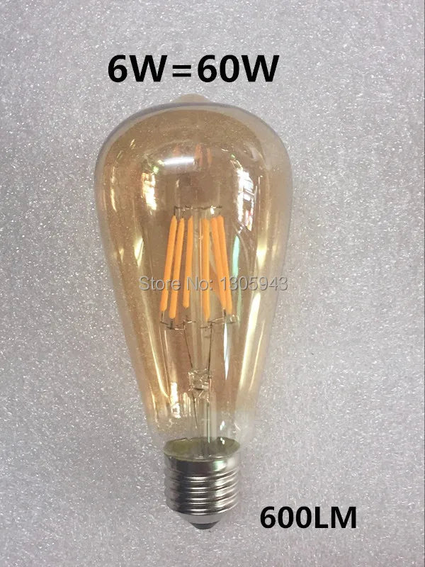 LED Edison Filament Light Bulbs Golden ST64 Dimmable E27 B22 2W 4W 6W 8W 10W 12W 220V 110V 2700K 6000K 360 Degree Energy Lamps
