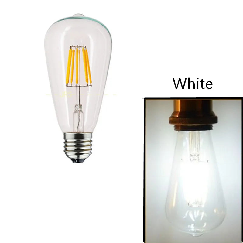 LED Edison Filament Light Bulbs Golden ST64 Dimmable E27 B22 2W 4W 6W 8W 10W 12W 220V 110V 2700K 6000K 360 Degree Energy Lamps