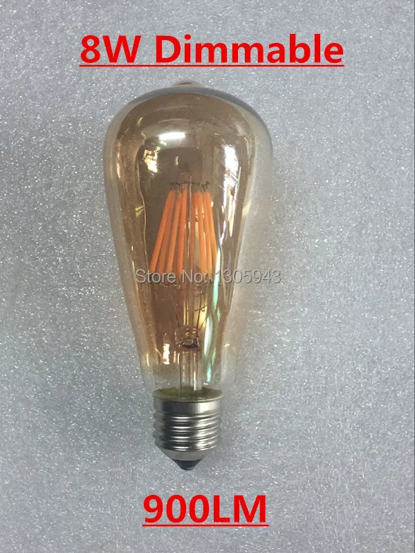 LED Edison Filament Light Bulbs Golden ST64 Dimmable E27 B22 2W 4W 6W 8W 10W 12W 220V 110V 2700K 6000K 360 Degree Energy Lamps