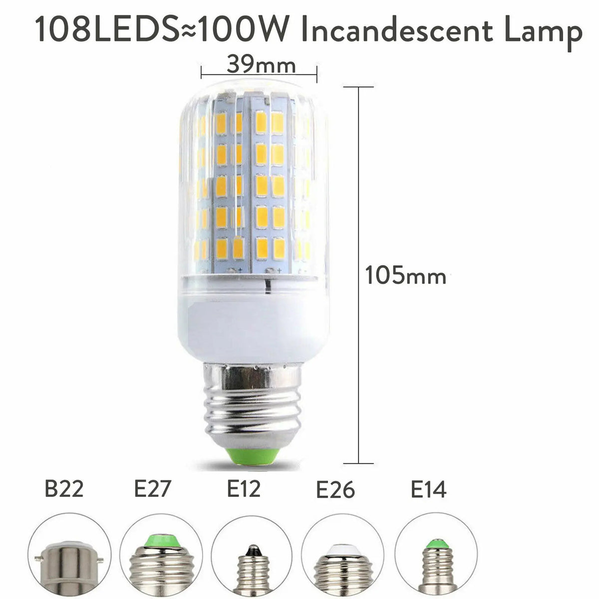 E27 E14 B22 LED Corn Light Bulbs Screw Bayonet Cap SES 7W 12W 30W 45W Ultra Bright 165LEDs Replace 150W Halogen Lamps