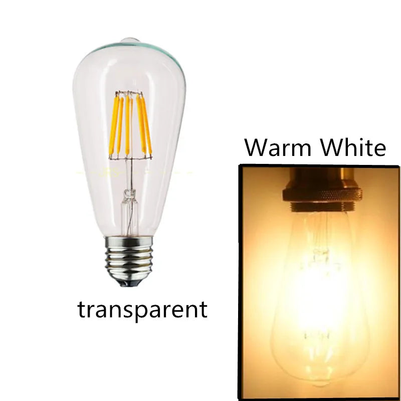 LED Edison Filament Light Bulbs Golden ST64 Dimmable E27 B22 2W 4W 6W 8W 10W 12W 220V 110V 2700K 6000K 360 Degree Energy Lamps