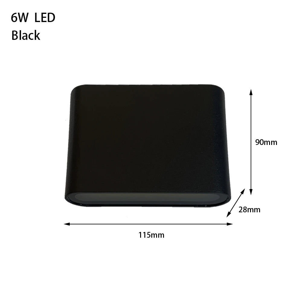 6W 12W 24W LED Outdoor Waterproof Wall Lamp Bedroom Living Room Balcony Wall Light Aluminum Exterior Wall Lamp Sconce Fixtures