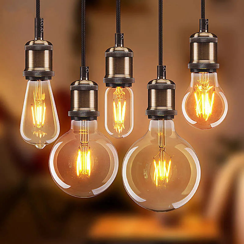 LED Edison Filament Light Bulbs Golden ST64 Dimmable E27 B22 2W 4W 6W 8W 10W 12W 220V 110V 2700K 6000K 360 Degree Energy Lamps