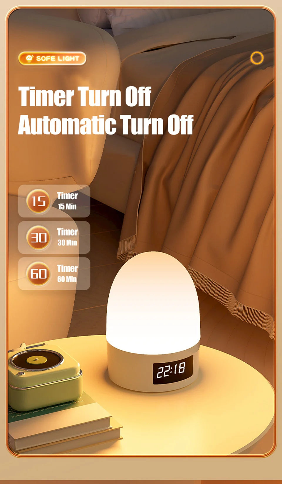 Touch Night Light Rechargeable 3 Color Wireless Baby's Room Bedside Lamp USB LED Night Light Ambient Soft Light For Kids Gift